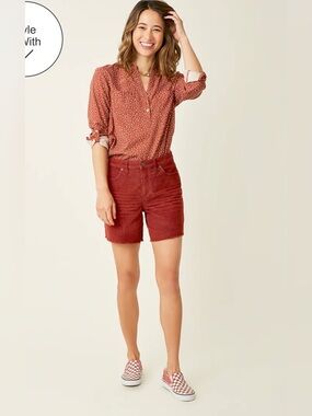 CARVE DESIGNS Oahu High Rise 6” Inseam Corduroy Shorts Cabernet Size 12